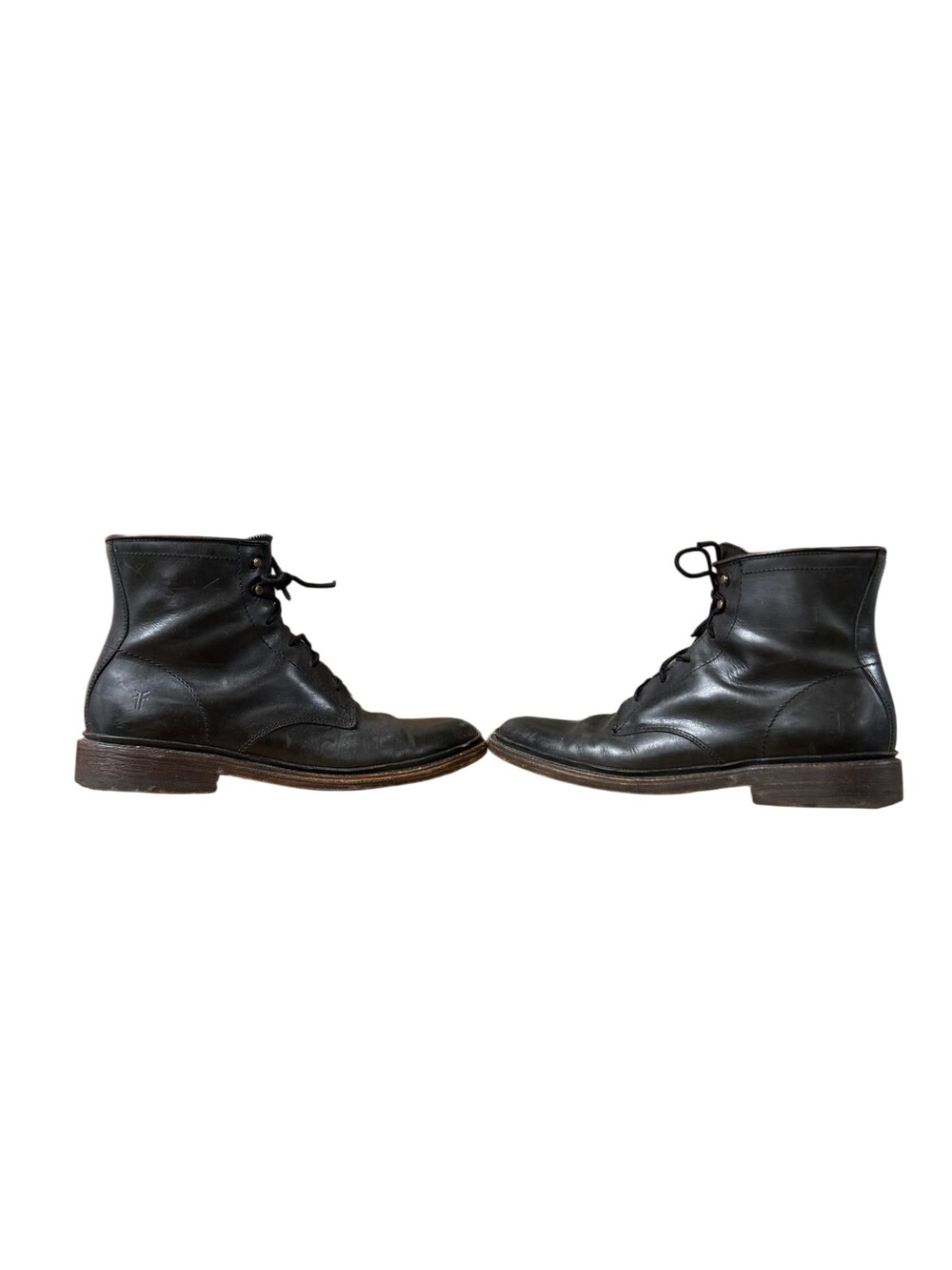 Frye Combat Boots Mens Size 10 Black Leather Lace Up Ankle Round Toe Casual